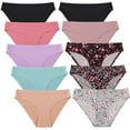 thumbnail image 1 of FINETOO 10 Pack Seamless Underwears For Women No Show Bikini Panties Invisibles Briefs Soft Stretch Hipster Underwear XS-XL, 1 of 6