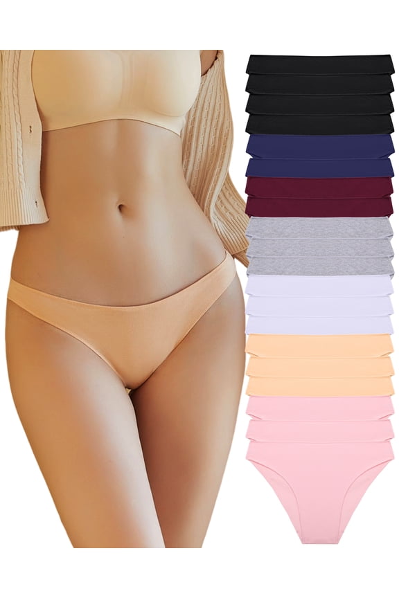 20 Pack Cotton Underwear For Women Breathable Soft Bikini Panties Low Rise Hipster Ladies Soft Cheeky S-XL