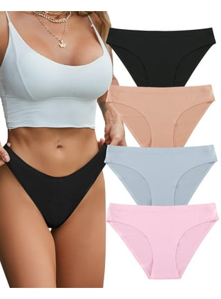 FINETOO Women’s Seamless Bikini Panties Soft Stretch Invisibles Briefs No  Show Hipster Underwear cheeky XS-L 5 pack