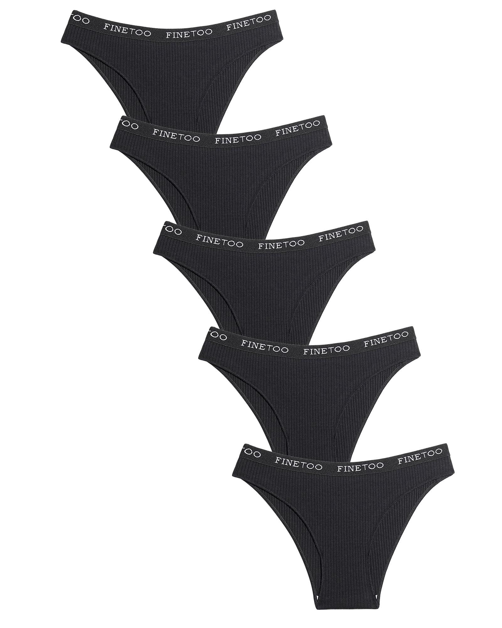 5 Pack Cotton Underwear for Women High Cut Colorful Stripes