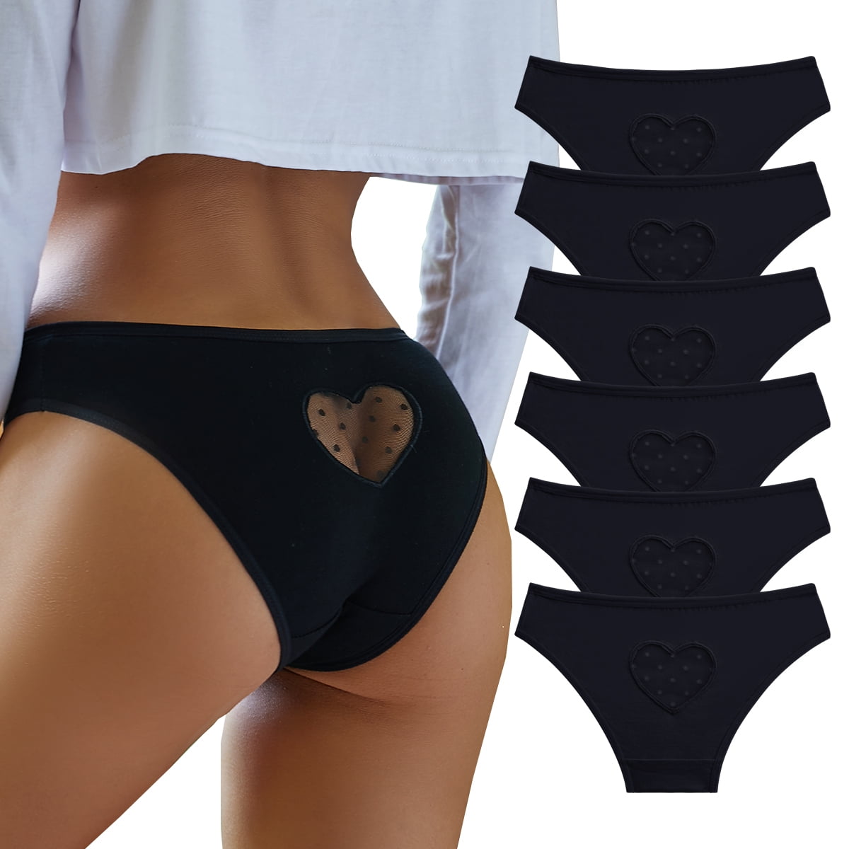 FINETOO Cotton Underwear for women Bikini Panties High Cut Ladies