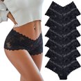 thumbnail image 1 of FINETOO 6 Pack Lace Underwear For Women Soft Briefs Embroidery Floral Panties S-XL, 1 of 5