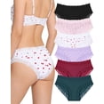 thumbnail image 1 of FINETOO Cotton Underwear For Women High Waist Panties Cheeky Bikini Womens Briefs Soft Stretch Hipster for Ladies 6Pack S-XXL, 1 of 6
