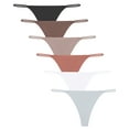 thumbnail image 1 of Finetoo Seamless Thong for Women No Show Stretch Breathable Panties Invisible Underwear 6 Pack, 1 of 5