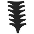 thumbnail image 1 of FINETOO Seamless Thong for Women breathable Low Rise Panties Invisible Hipster Underwear No Show XS-XL 6 Pack, 1 of 4