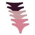 thumbnail image 1 of FINETOO Seamless Thongs for Women breathable Low Rise Panties Invisible Hipster Underwear No Show XS-XL 6 Pack, 1 of 5