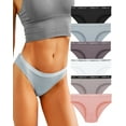 thumbnail image 1 of FINETOO Women Cotton Underwear Cheeky Panties Low Rise Bikini Hipster Breathable Stretch XS-XXL Pack of 6Pack, 1 of 8
