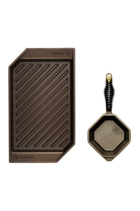 Cast Iron 2-Piece Grill and Sauce Pan Set