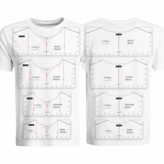 FINFINLIFE 8Pcs Tshirt Ruler Guide for Heat Press, Vinyl Alignment