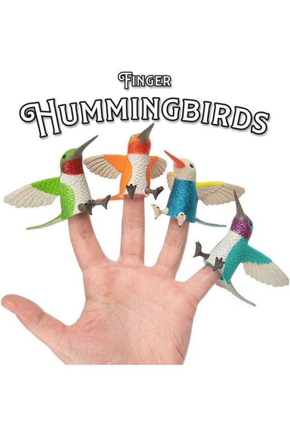 FINGER HUMMINGBIRDS - 4 Piece Finger Puppet Assortment