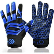 FINGER TEN Football Receiver Gloves Youth Receiving Gloves Pro 3.0 Durable Breathable Flexible for Kids Boys Girls in White Red Black Blue Small Large Medium X-Large