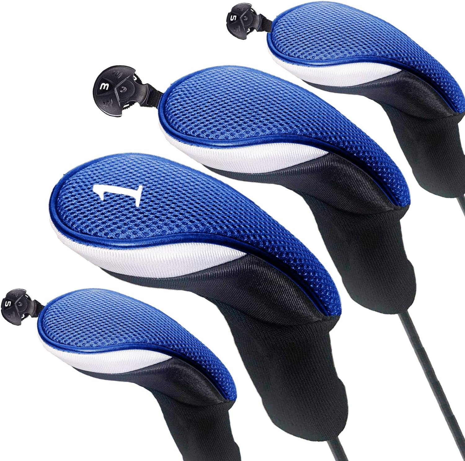FINGER TEN Golf Club Head Covers Woods Driver Fairway Hybrid 3/4/5 Set, Headcovers Men 1 3 5 7 X Interchangeable Number Tag, Fit All Wood Clubs