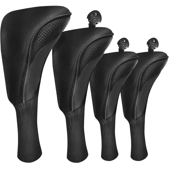 FINGER TEN Golf Club Head Covers for Woods Long Cover Driver Hybrid Fairway, Headcovers with Interchangeable No. Tag Novelty Durable Fit Woods Clubs