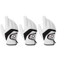 FINGER TEN Golf Gloves Men Left Hand Right Leather Value 3 Pack, Mens