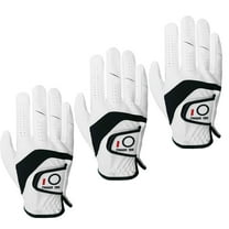 FINGER TEN Golf Gloves Men Left Hand Right Leather Value 3 Pack, Mens Golf Glove for Right Left Handed Golfer All Weather Grip