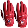 thumbnail image 1 of FINGER TEN Golf Gloves Men Right Handed Golfer 2 Pack Left Hand with Ball Marker Leather Premium Weathersof Grip Soft Mens Golf Glove, 1 of 7