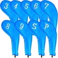 thumbnail image 1 of FINGER TEN Golf Iron Head covers Long Neck Number 3 4 5 6 7 8 9 P S, Deluxe Club Headcovers Zippered for Left Right Handed Golfer Color Blue Black Hot Pink Fit Iron Clubs, 1 of 7