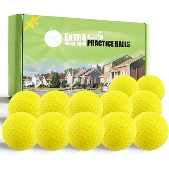 FINGER TEN Golf Practice Balls More Weight Real Ball Travel Value 24 Pack, 1/3 Distance of Regulation Golf Ball for Backyard Garden School, Ture Flight Feel Indoor Outdoor Use