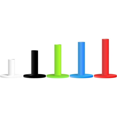 FINGER TEN Golf Rubber Tees Driving Range Value 5 Pack, Mixed Size or 5 Same Size for Practice Mat