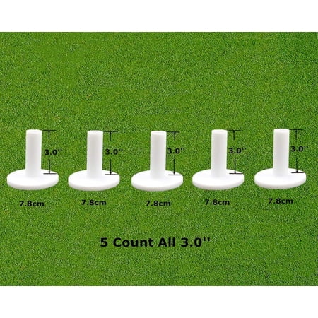 FINGER TEN Golf Rubber Tees Driving Range Value 5 Pack, Mixed Size or 5 Same Size for Practice Mat