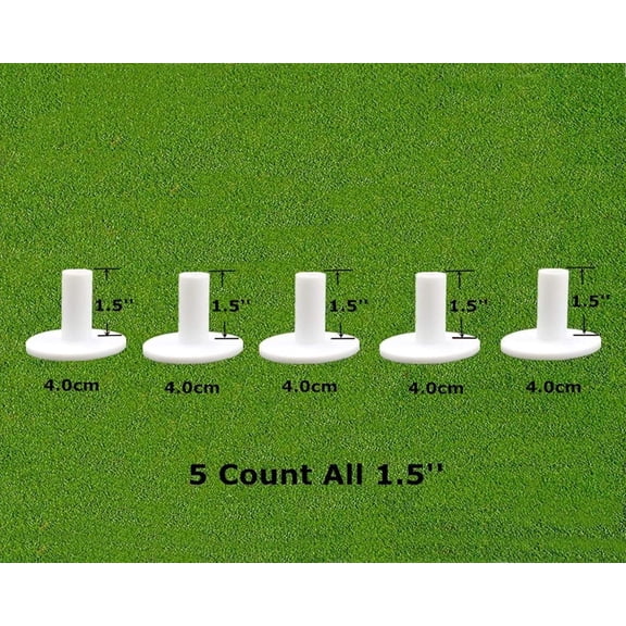 FINGER TEN Golf Rubber Tees Driving Range Value 5 Pack, Mixed Size or 5 Same Size for Practice Mat