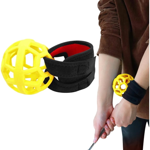FINGER TEN Golf Swing Trainer Impact Smart Ball with Adjustable Training Wristband, Golf Posture Corrector Portable Lightweight Practice Tool for Golfer Beginner