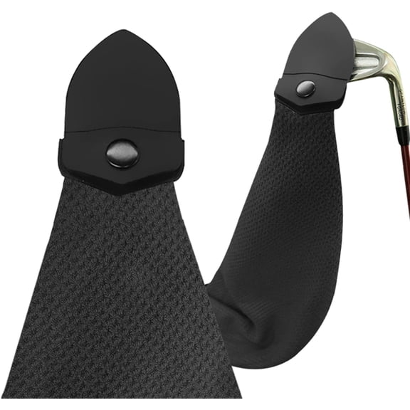 FINGER TEN Golf Towel for Golf Bags with Magnetic Clip for Men Women, Pattern Waffle Weave Microfiber Strength Magnet for Strong Hold to Golf Carts or Clubs (Gray)
