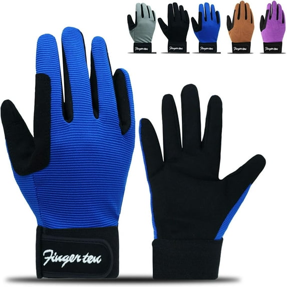 FINGER TEN Horse Riding Gloves Equestrian Women Kids for Girls Boys Mesh Breathable Lightweight Color Pack, Comfortable Grip for Summer