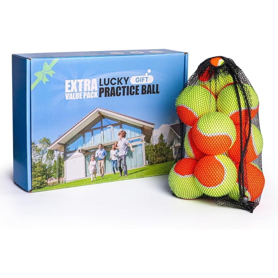 FINGER TEN Kids Tennis Balls for Dogs Youth Beginners Practice Durable Orange Low Compression Stage Pressureless Bulk Training Tool Playing with Pet