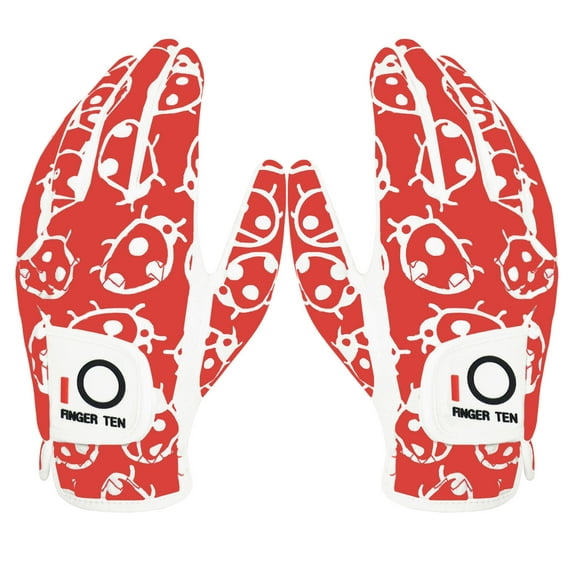 FINGER TEN Women’s Golf Gloves Ladies Left Hand Right Value 1 Pair, All Weather Extra Grip Size Fit Small Medium Large XL