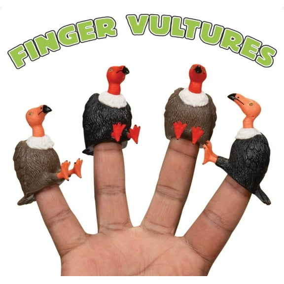FINGER VULTURES - SET OF 4 VULTURE FINGER PUPPETS