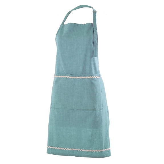 FINGERCRAFT Apron, Dual Pocket, Adjustable Tie, Multipurpose Washable Bib Apron for Home, Kitchen, Chef and Professionals Aqua