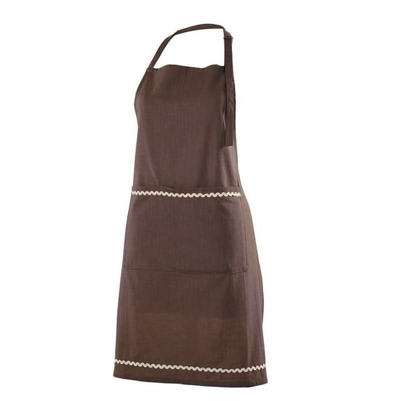FINGERCRAFT Apron, Dual Pocket, Adjustable Tie, Multipurpose Washable Bib Apron for Home, Kitchen, Chef and Professionals Chocolate