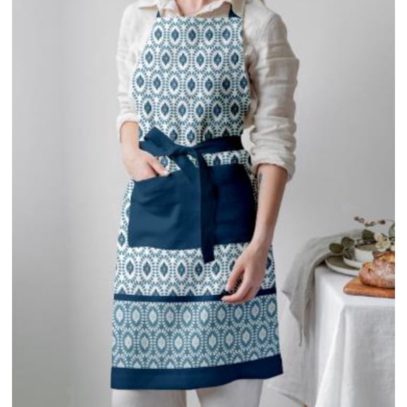 FINGERCRAFT Apron, Dual Pocket, Adjustable Tie, Multipurpose Washable Bib Apron for Home, Kitchen, Chef and Professionals Moroccan Beauty
