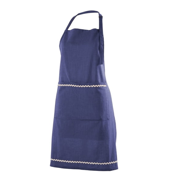 FINGERCRAFT Apron, Dual Pocket, Adjustable Tie, Multipurpose Washable Bib Apron for Home, Kitchen, Chef and Professionals Navy