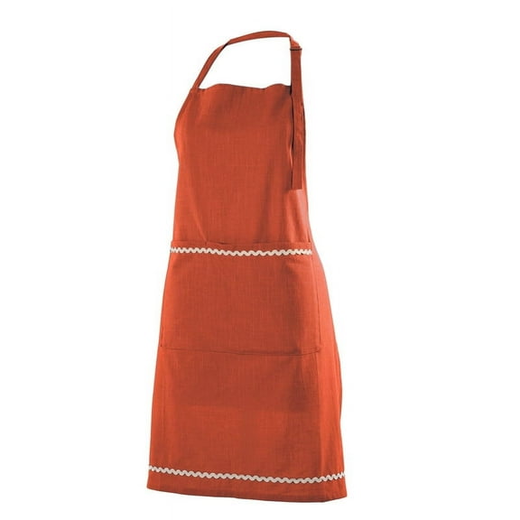 FINGERCRAFT Apron, Dual Pocket, Adjustable Tie, Multipurpose Washable Bib Apron for Home, Kitchen, Chef and Professionals Rust
