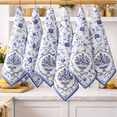 thumbnail image 1 of FINGERCRAFT Kitchen Towels, 100% Natural Cotton Waffle, Set of 6 Multi-Purpose Kitchen Cloth Very Soft Highly Absorbent Tea Towels for Home and Kitchen 20in X 30in Blue Pottery, 1 of 1