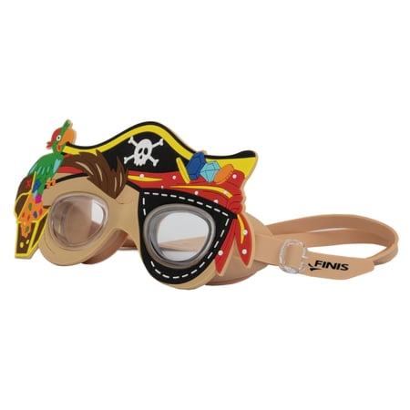 FINIS Character Goggles - Fun Kids Swim Goggles for the Pool - Anti-Fog Goggles with UV Protection and a Soft Silicone Strap - Easily Adjustable Kids Swimming Goggles - Pirate