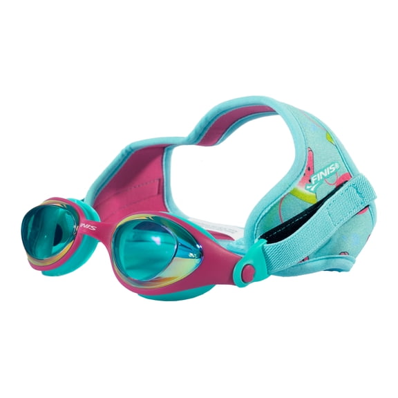 FINIS DragonFly Goggles - Kids Swim Goggles for Ages 4?12 with UV Protection, Buoyant Neoprene Strap, and Durable Lenses - PVC- and Latex-Free - Watermelon
