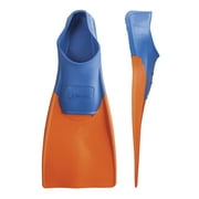 FINIS Long Floating Fins - Swimming Fins for Men, Women, and Kids - Swim Flippers to Improve Body Alignment - Swim Fins for Swimming Accessories - Blue/Orange, XXS (Jr. 11-1)