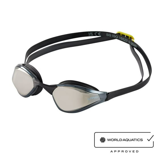 FINIS Mach 1 Low-Profile Racing Goggles With Carry Bag - 5 Nose Pieces - Swim Cap - Titanium