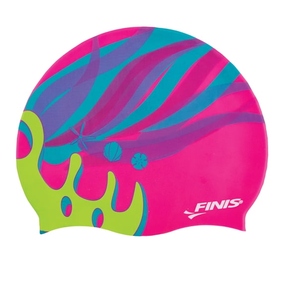 FINIS Mermaid Silicone Cap - Fun Kids Swim Cap with a Universal Fit - 100% Silicone Swim Cap with Rippled Edge for a Watertight Seal - High-Quality Swimming Pool Accessories - Crown