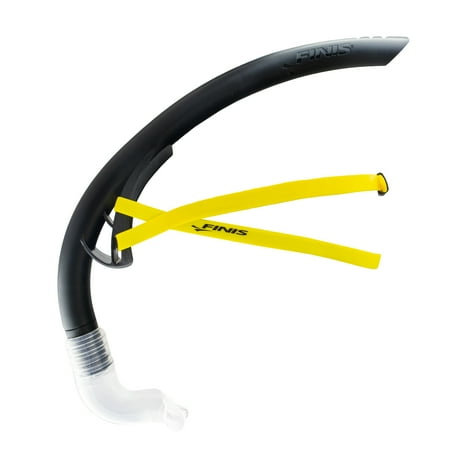 FINIS Stability Swimmer's Snorkel - High-Quality Center-Mount Snorkel Set for Swimming Laps & Training - Snorkel Gear with Adjustable Fit, Dynamic Shape, and Silicone Mouthpiece - Black