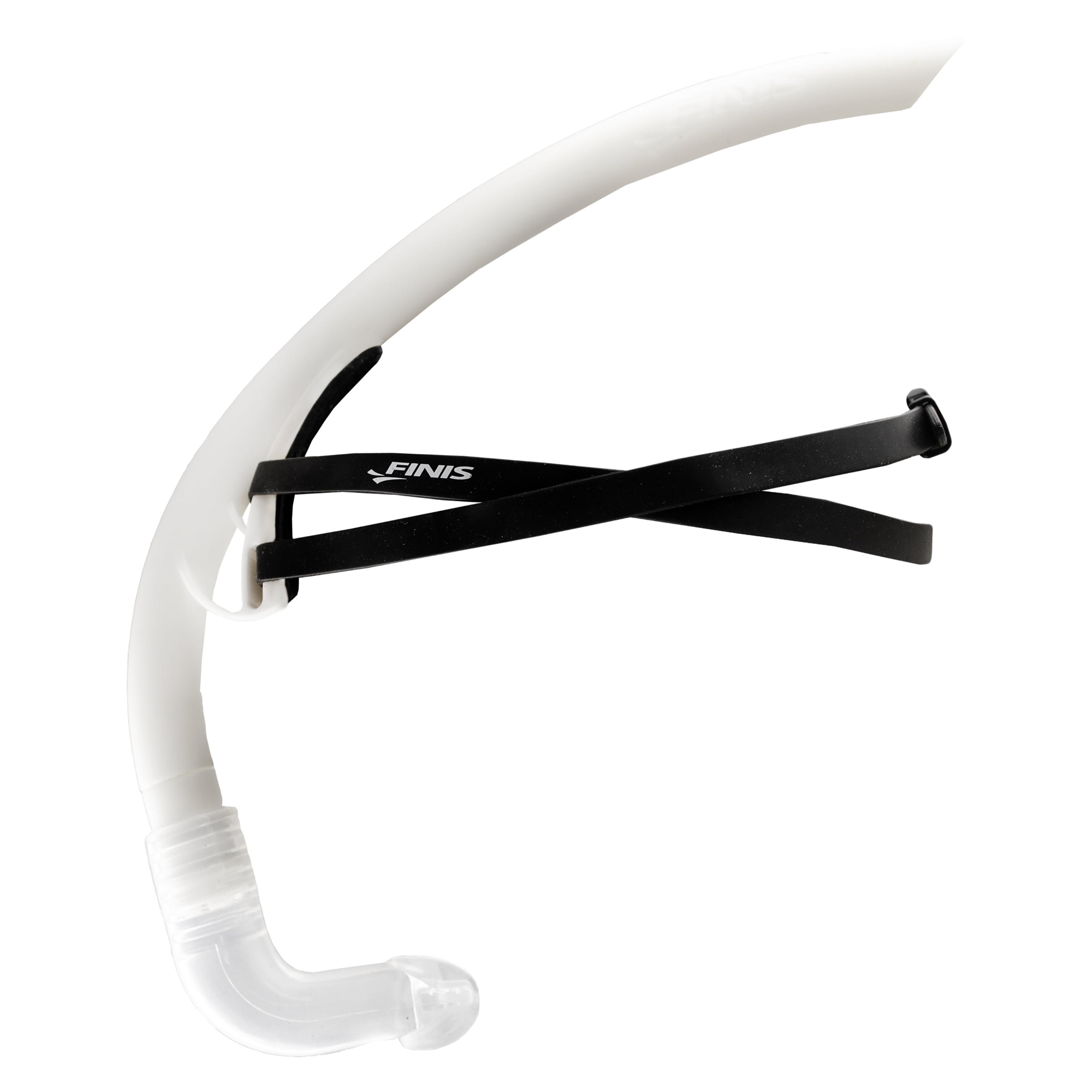 FINIS Stability Swimmer's Snorkel - High-Quality Center-Mount Snorkel Set for Swimming Laps & Training - Snorkel Gear with Adjustable Fit, Dynamic Shape, and Silicone Mouthpiece - White