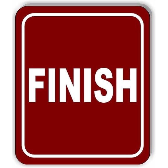 FINISH Distance Marker maroon Running Race 5k Marathon Aluminum Composite Sign, 8.5"x10"