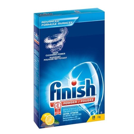 Finish Powder Lemon 3Kg Pack of 6 Deep Cleaning Dishwasher Detergent Stain Remover