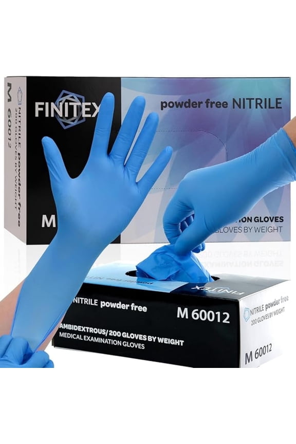 Disposable Nitrile Gloves 200 Count, Blue Exam Powder-Free, Food Grade, Medium