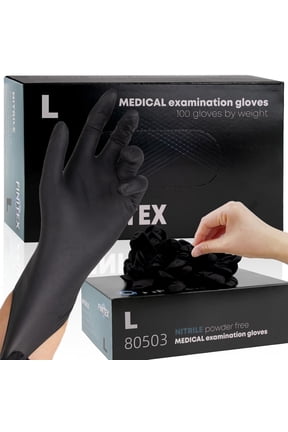 Nitrile Disposable Gloves, Large 5 Mil Chemical-Resistant, Hypoallergenic, 100 Count