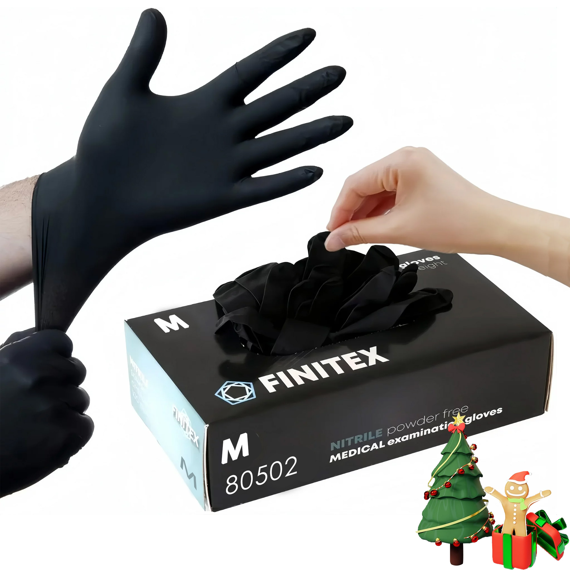 Equate Nitrile Exam Gloves, One Size Fits Most, 50 Count