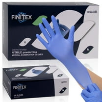 FINITEX Nitrile Disposable Gloves, Blue Medical Exam Gloves 100 of Pack, Latex-free, Rubber Free, Food Safe Examination Chemo Glove, 3.2 Mil, Medium